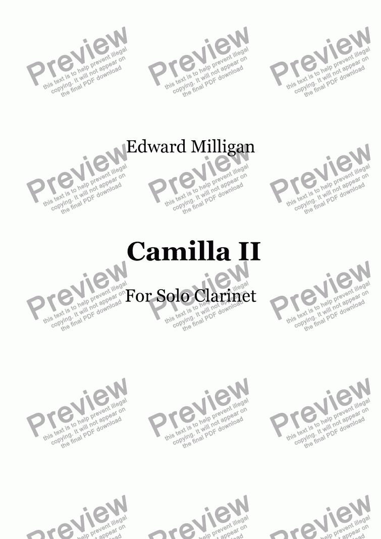 page one of For Camilla II