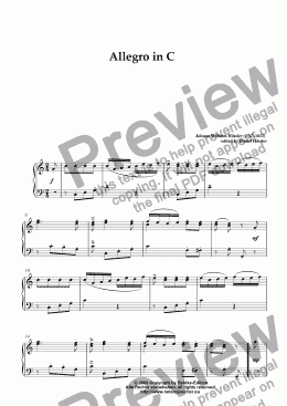 page one of Allegro in C major (J. W. Haessler)
