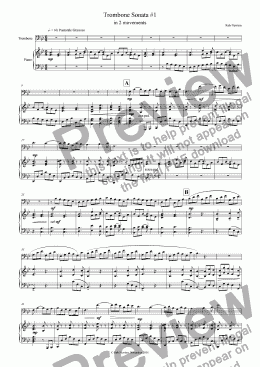 page one of Trombone Sonata