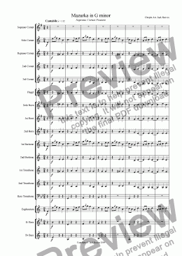 page one of Mazurka in G minor - Brass Band (Soprano Cornet feature)