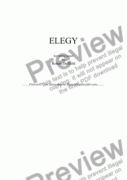 page one of Elegy