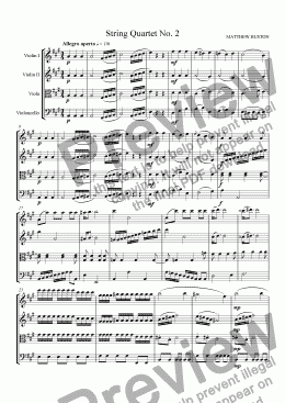 page one of String Quartet No. 2 (1st mvt)