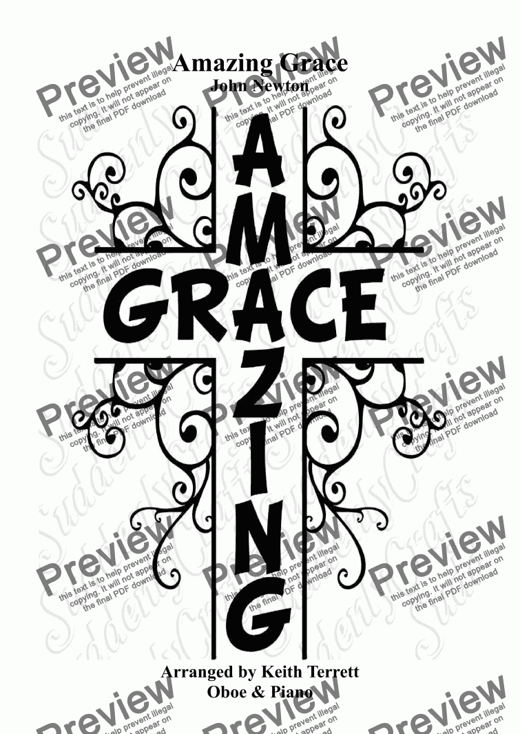 page one of Amazing Grace for Oboe & Piano