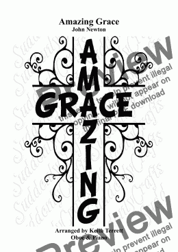 page one of Amazing Grace for Oboe & Piano