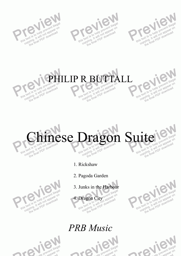 page one of Chinese Dragon Suite