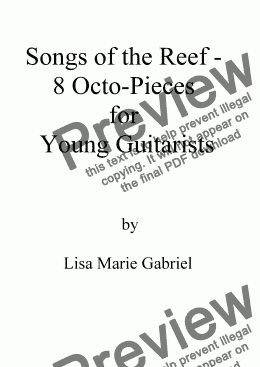 page one of Songs of the Reef - 8 Octo-Pieces for Young Guitarists (with TAB)