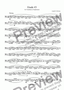 page one of Etude #3 for Trombone or Euphonium