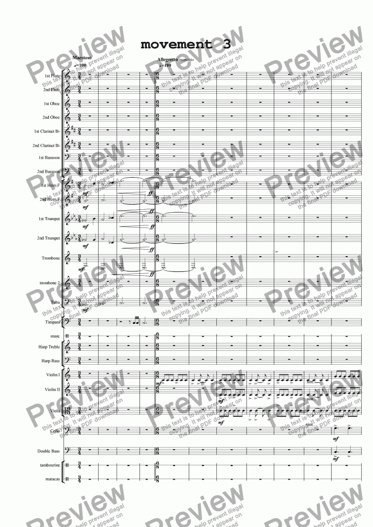 page one of Symphony Movement 3