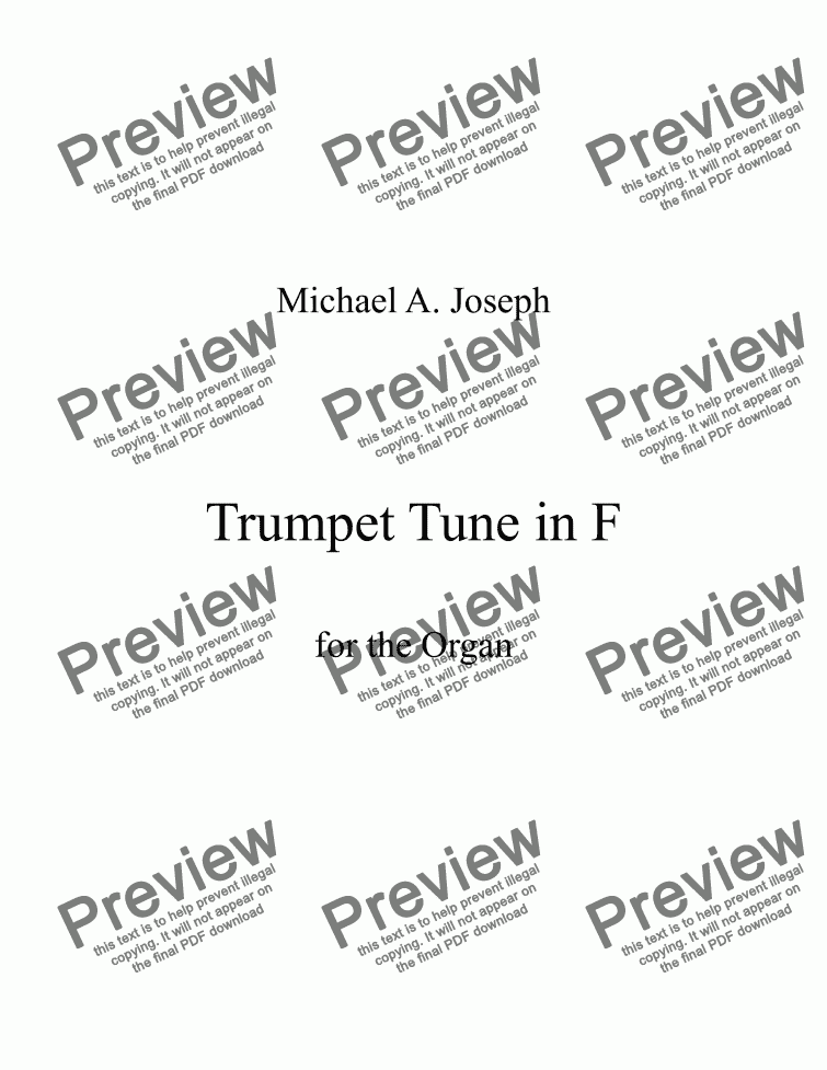 page one of Trumpet Tune in F