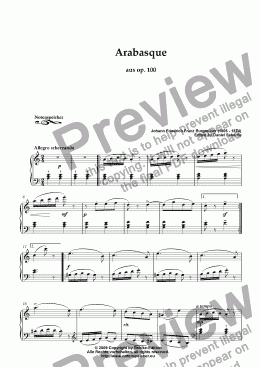 page one of Arabesque, Allegro scherzando, aus op. 100 (J.F.F. Burgmueller)