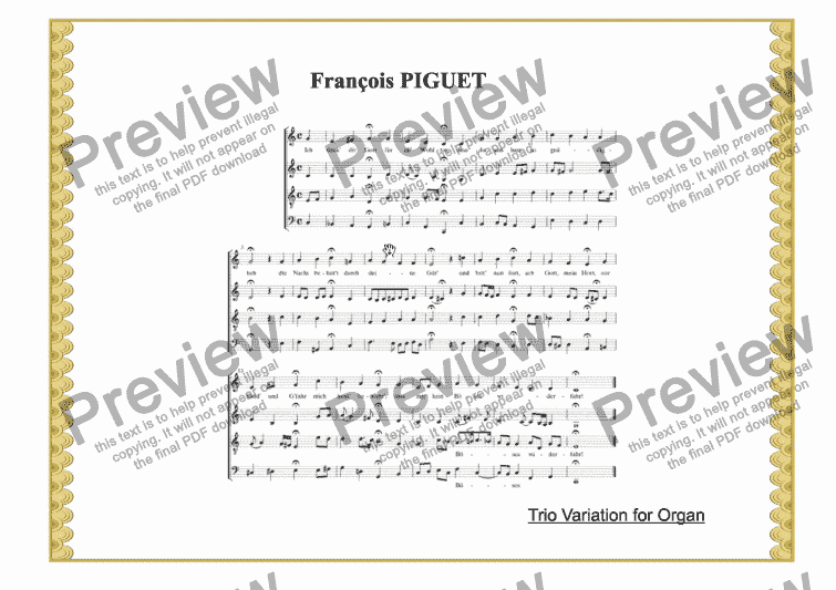 page one of Ich dank' dir, Gott, f�r all' Wohlthat: choral variation for organ