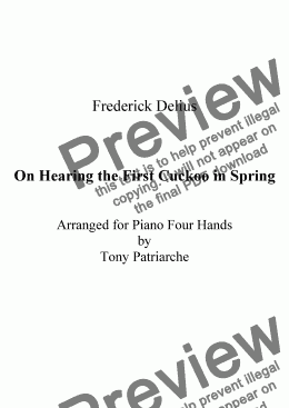 page one of On Hearing the First Cuckoo in Spring - Piano Duet