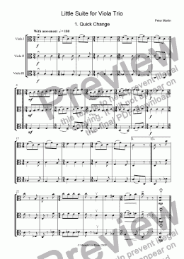 page one of Little Suite for Viola Trio