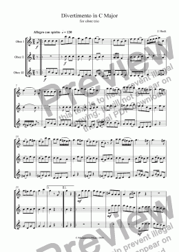 page one of Divertimento in C Major - Oboe Trio