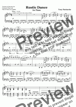 page one of Rustic Dance for Piano