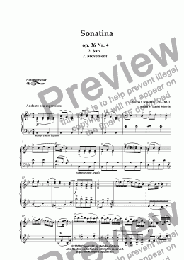 page one of Sonatina, F major, op. 36 Nr. 4, 2. movement, B major (M.Clementi)