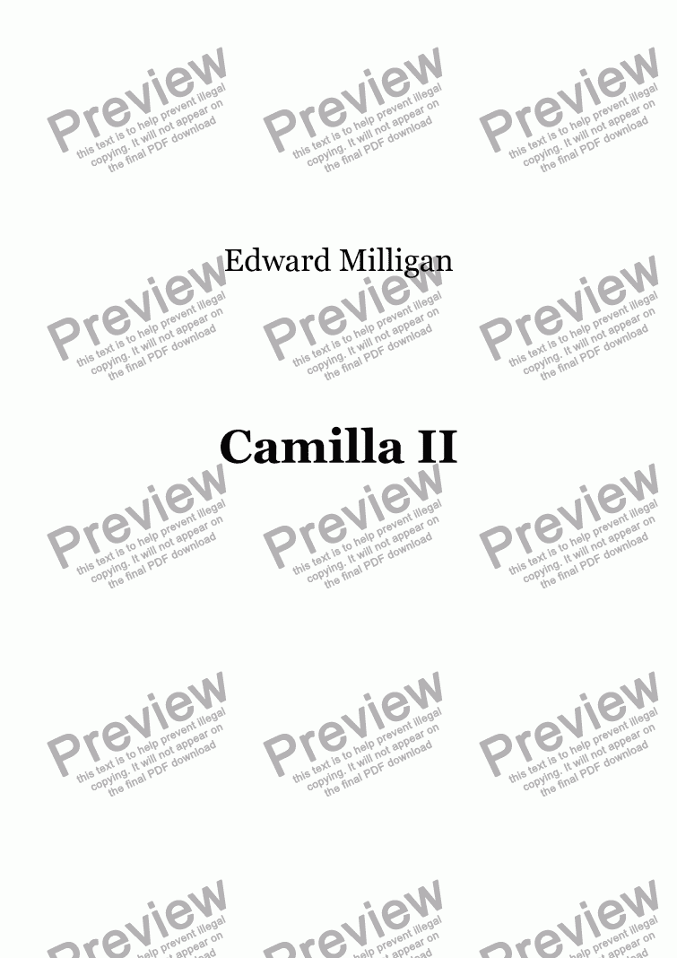 page one of Camilla II Mvt. I