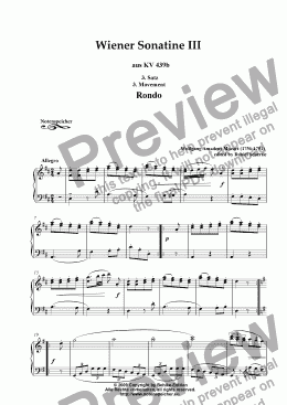 page one of Wiener Sonatine III KV 439b, 3. Movement, Rondo (W.A.Mozart)