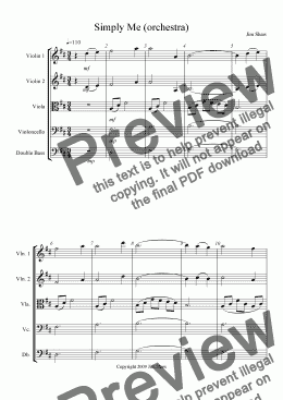 page one of Simply Me (orchestra version)