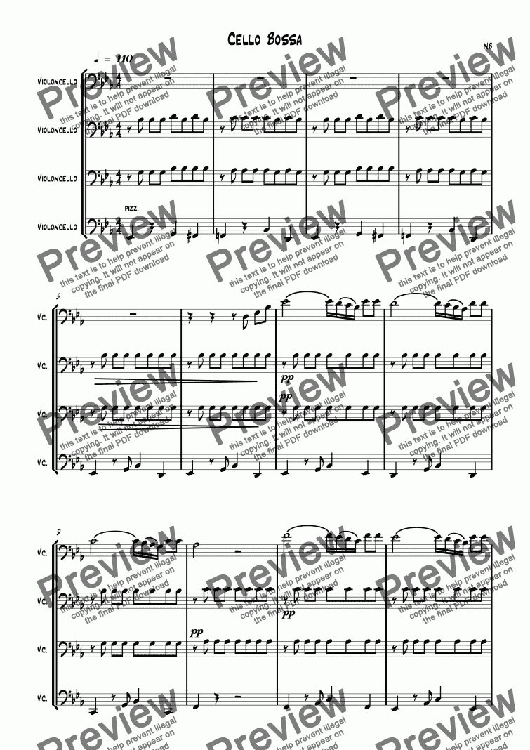 page one of Cello Bossa