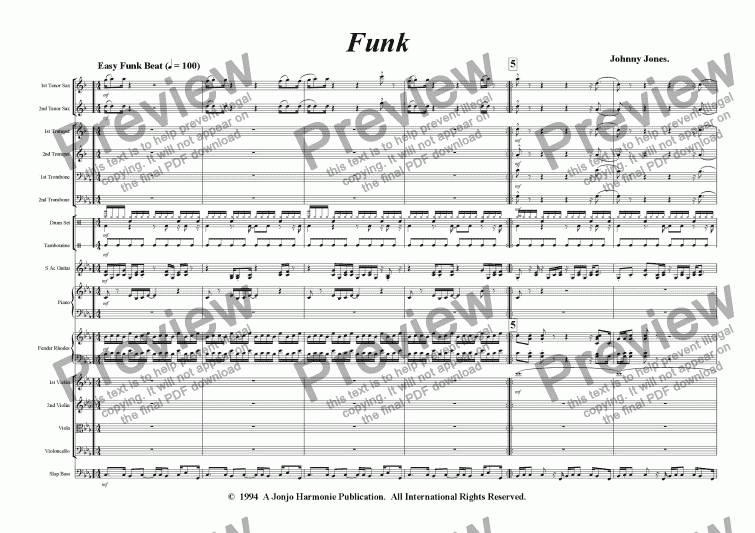 page one of Funk   (Studio Orchestra, Pop Beat)