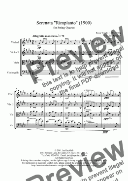 page one of Serenata Rimpianto (String Quartet)