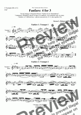 page one of Fanfare: 4 for 3 - Trumpet TRIO