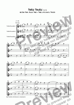 page one of Treble Trouble [4 of 6 recorder trios for 12yrs & over ]