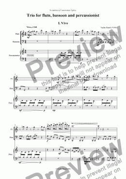 page one of Trio for flute, bassoon and percussionist I.