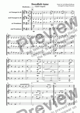 page one of Swedish tune (from the 18th century)