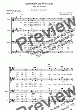 page one of Jeg trenger deg hver stund  (Male Choir)