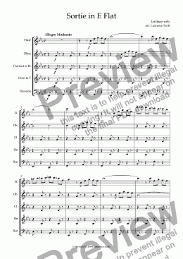 page one of Sortie in E Flat (for Wind Quintet)