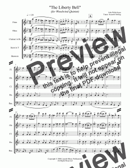 page one of March - The Liberty Bell (Woodwind Quintet)