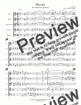 page one of March - Bravura (for Woodwind Quintet)