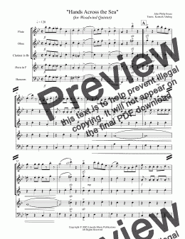 page one of March - Hands Across the Sea (Woodwind Quintet)