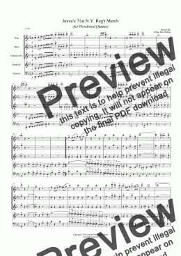 page one of March - Joyce's 71st Regiment (Woodwind Quintet)