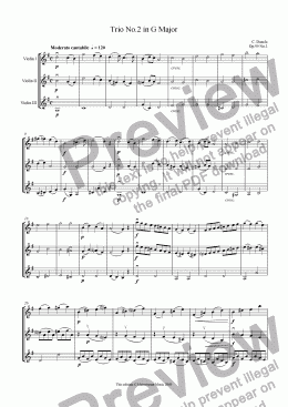 page one of Trio No.2 in G Major - Violin