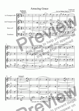 page one of Amazing Grace - Brass 4tet
