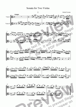 page one of Sonata for Two Violas