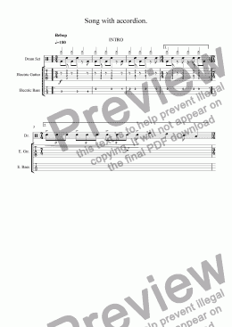 page one of Captain Pap Artist piece including acordion.