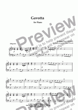 page one of Gavotta in C major for piano (B. Carr)