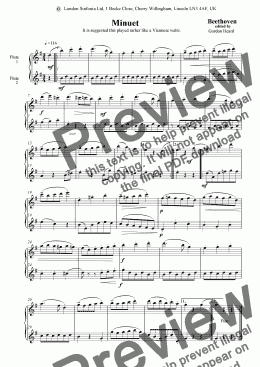 page one of Beethoven  Minuet and Trio