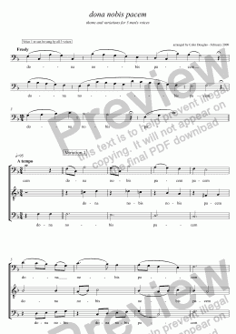 page one of Dona Nobis Pacem - Theme and Variations for 3 Men's Voices