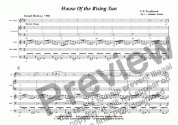 page one of House Of the Rising Sun  (Trumpet and 4 Rhythm)