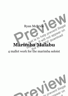 page one of Marimba Malabu