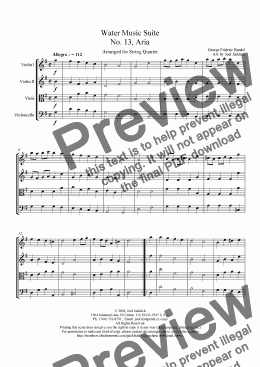 page one of Water Music Suite, No. 13, Rigaudon (G)