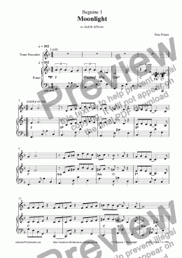 page one of Beguine 1 [Moonlight] Ten rec or Flute