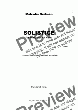 page one of Solstice, (version with flute)