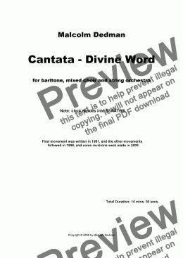 page one of Cantata - Divine Word