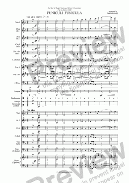 page one of Funiculi Funicula for School Orchestra